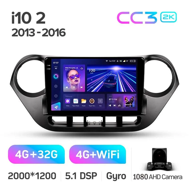 Штатная магнитола Teyes CC3 4+32 Gb Hyundai i10 2013-2016 9