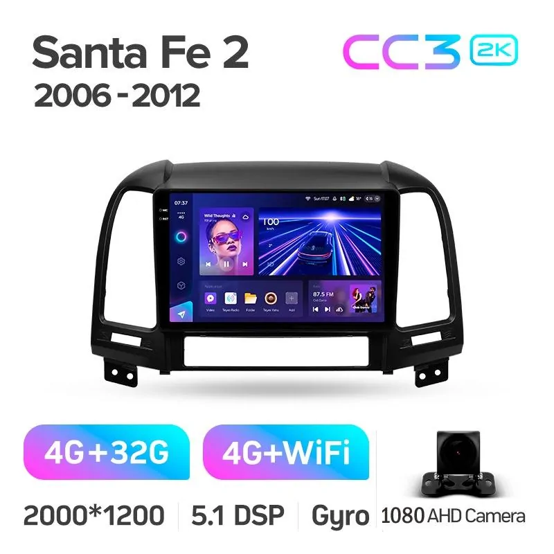 Штатная магнитола Teyes CC3 4+32 Gb Hyundai Santa Fe 2 2006-2012 9