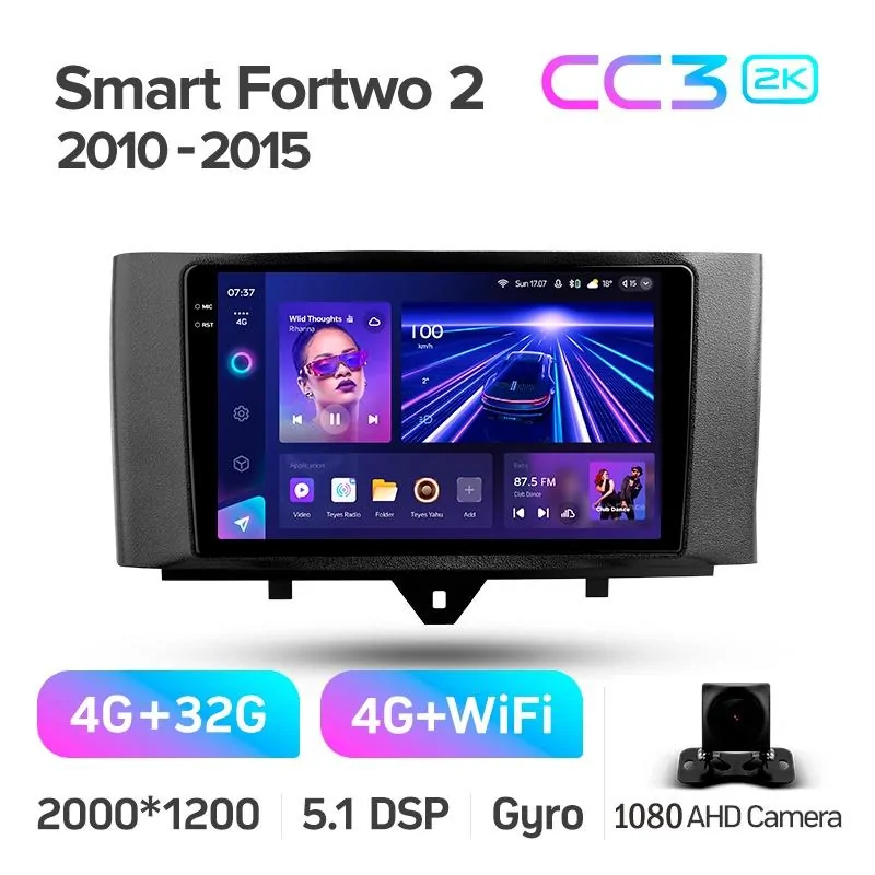 Штатная магнитола Teyes CC3 4+32 Gb Mercedes Benz Smart Fortwo 2 2010-2015 (F1) 9