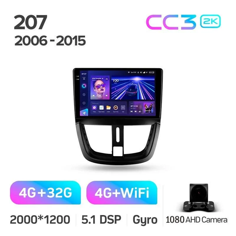 Штатная магнитола Teyes CC3 4+32 Gb Peugeot 207 2006-2015 9
