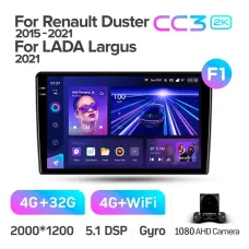 Штатная магнитола Teyes CC3 4+32 Gb Renault Duster (F1) 2015-2021 / LADA Largus I 1 2021 9
