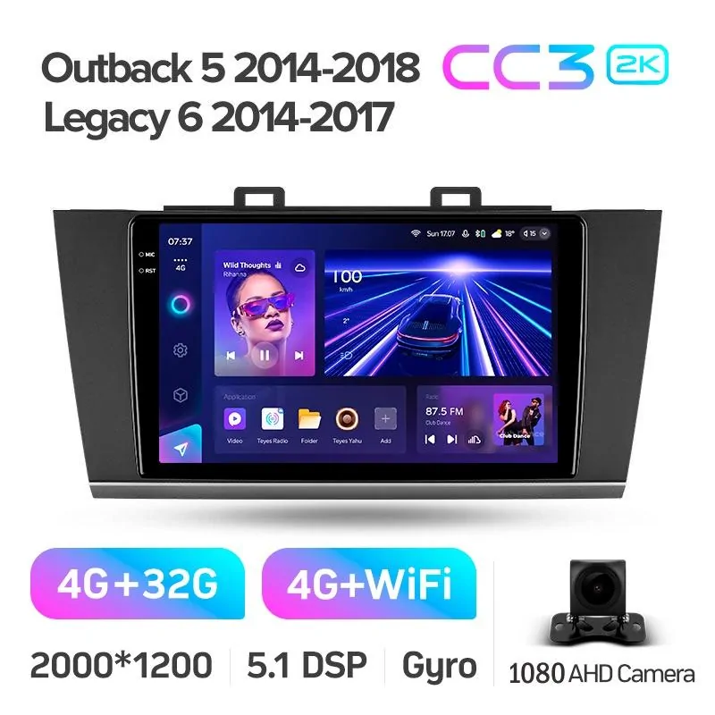 Штатная магнитола Teyes CC3 4+32 Gb Subaru Outback 5 2014-2018 Legacy 6 2014-2017 9