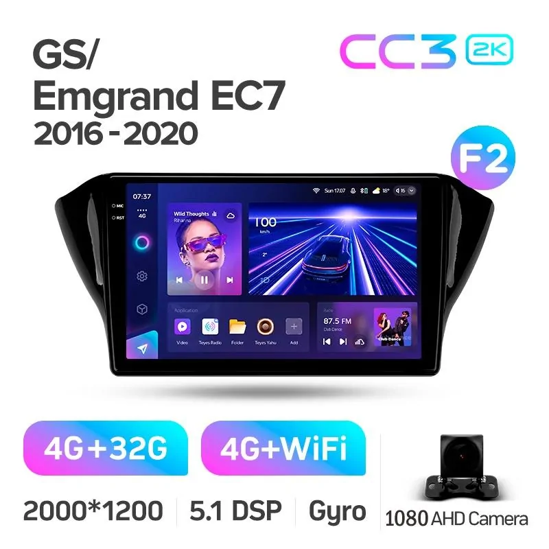 Штатная магнитола Teyes CC3 4+32 Gb Geely GS 2016-2020 Emgrand EC7 1 2018-2020 (F2) 10