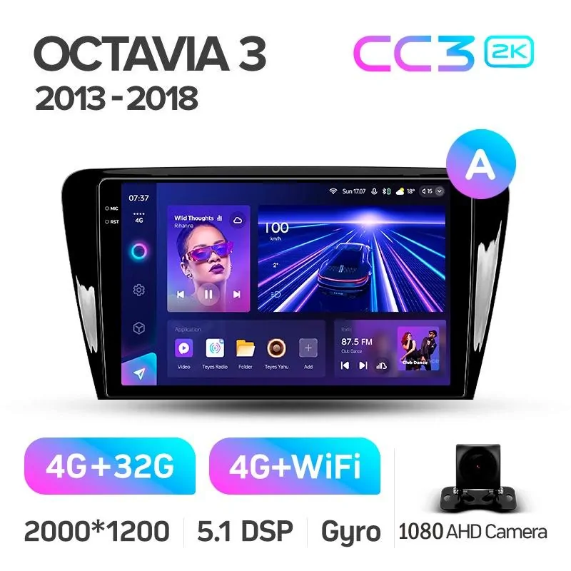 Штатная магнитола Teyes CC3 4+32 Gb Skoda Octavia 3 A7 2013-2018 (A) 10