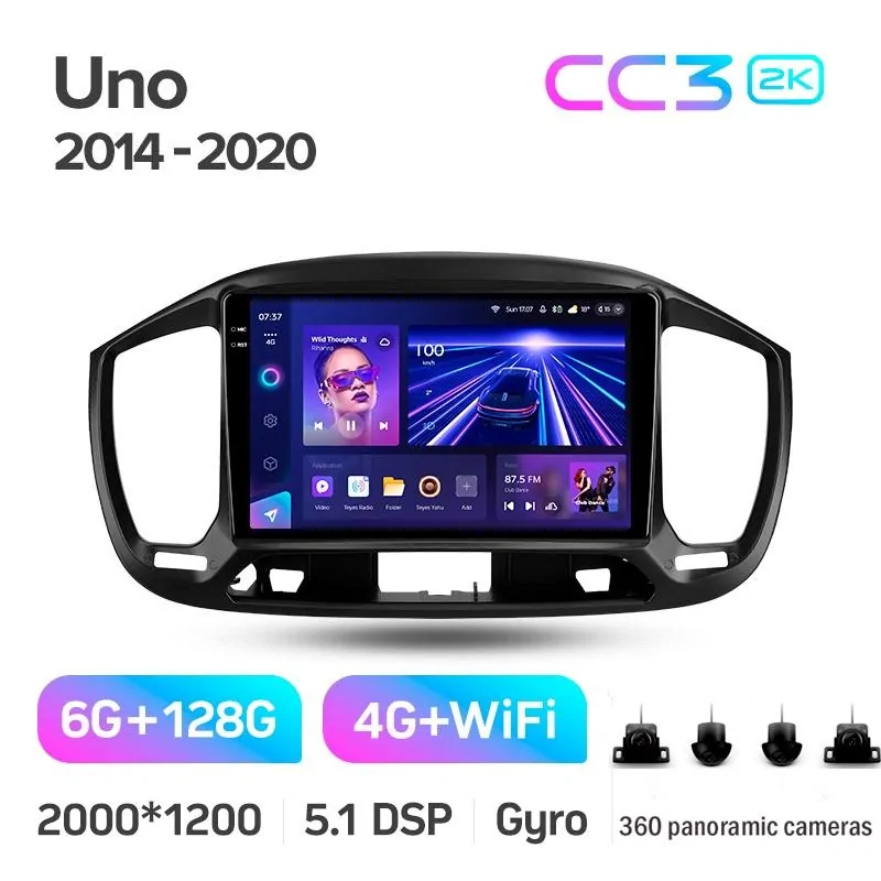 Штатная магнитола Teyes CC3 6+128 Gb с круговым обзором 360 Fiat Uno 2014-2020 9