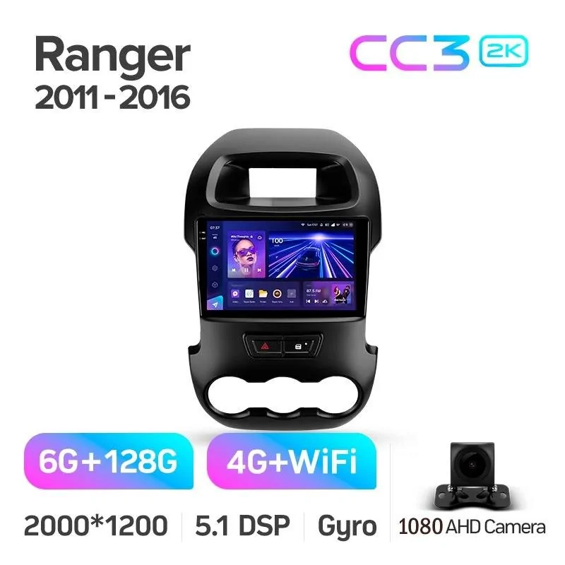 Штатная магнитола Teyes CC3 6+128 Gb Ford Ranger (F2) 2011-2016 9