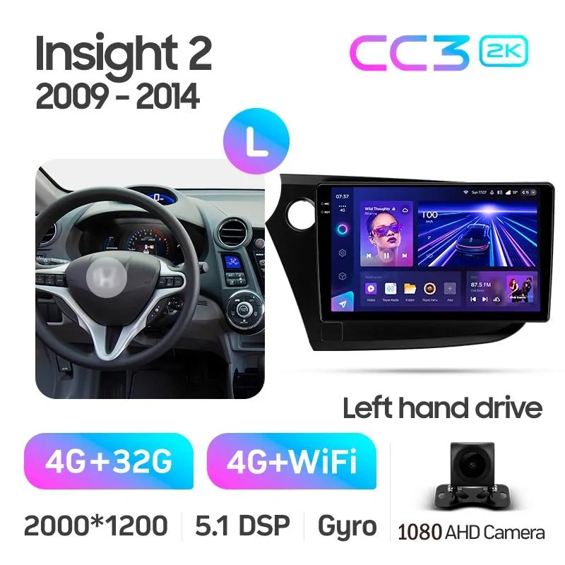 Штатная магнитола Teyes CC3 4+32 Gb Honda Insight 2 LHD 2009-2014 9
