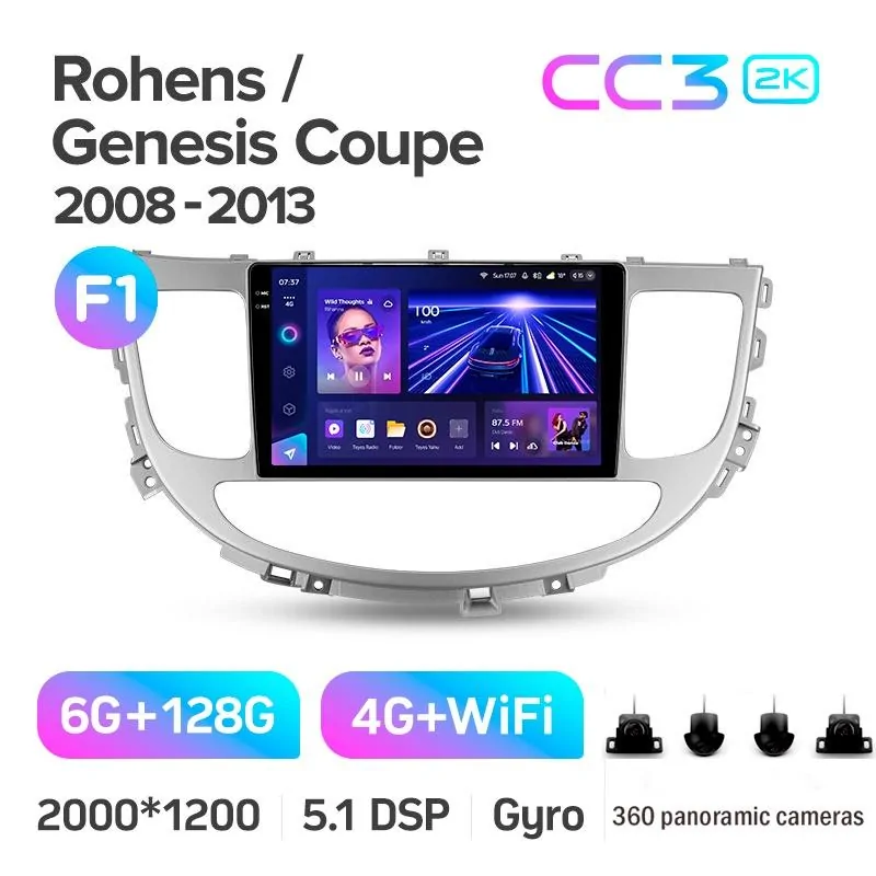 Штатная магнитола Teyes CC3 6+128 Gb с круговым обзором 360 Hyundai Rohens Genesis (F1) 2008-2013 9