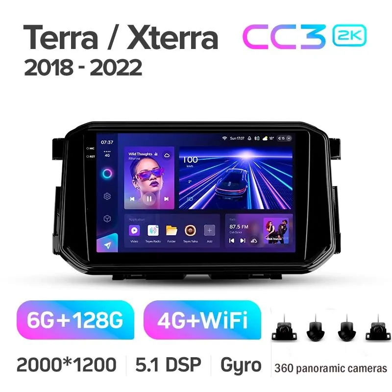Штатная магнитола Teyes CC3 6+128 Gb с круговым обзором 360 Nissan Terra Xterra 2018-2022 9