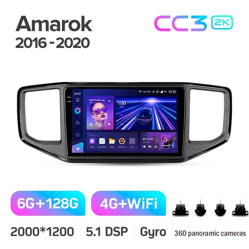 Штатная магнитола Teyes CC3 6+128 Gb с круговым обзором 360 Volkswagen Amarok 1 2016-2020 9
