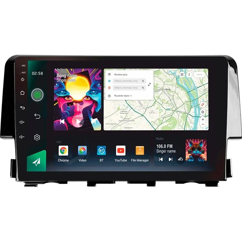 Штатна магнітола Sigma PRO 9464 Android 10 4+64 Gb 4G DSP Honda Civic 10 FC FK 2015-2020 9