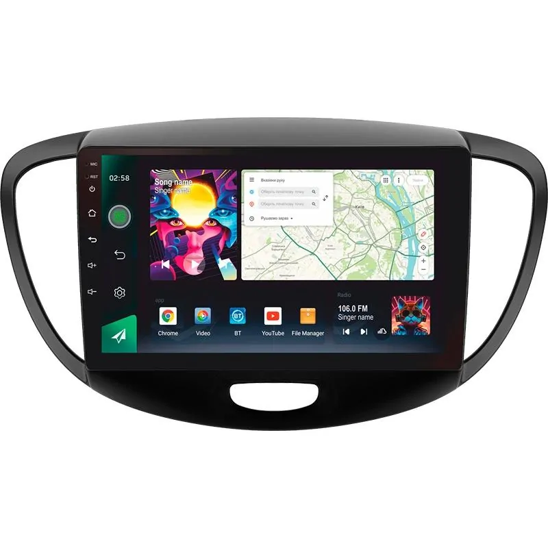 Штатная магнитола Sigma PRO 9464 Android 10 4+64 Gb 4G DSP Hyundai i10 2007-2013 9