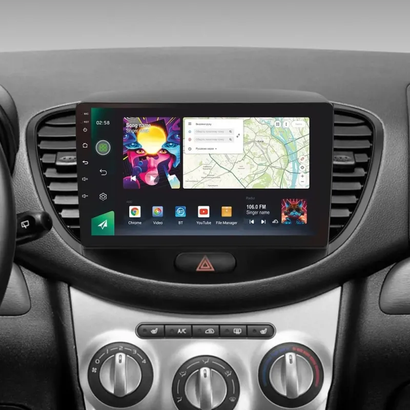 Штатная магнитола Sigma PRO 9464 Android 10 4+64 Gb 4G DSP Hyundai i10 2007-2013 9