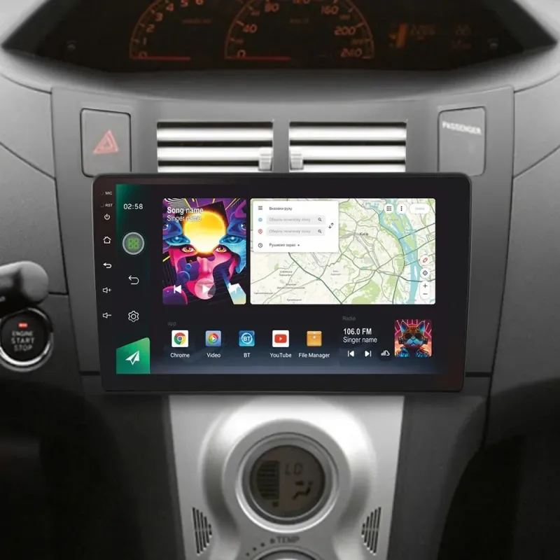 Штатная магнитола Sigma PRO 9464 Android 10 4+64 Gb 4G DSP Toyota Yaris XP90 2005-2012 (F1) 9