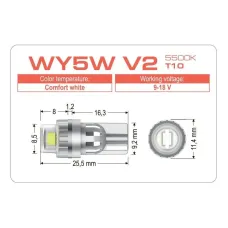 Светодиодная лампа Vision WY5W V2 T10 5500K
