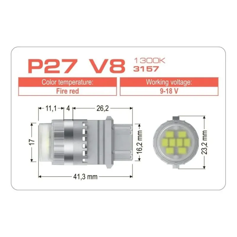 Светодиодная лампа Vision P27 V8 3157 1300K