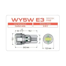 Светодиодная лампа Extreme WY5W E3 T10 5500K