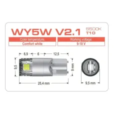 Светодиодная лампа Vision WY5W V2.1 T10 5500K