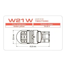 Светодиодная лампа Longlife W21W T20/7440 2200K