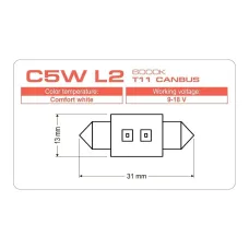 Светодиодная лампа Longlife C5W L2 T11 CANBUS 6000K