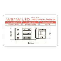 Светодиодная лампа Longlife W21W L10 T20/7440 CANBUS 6000K
