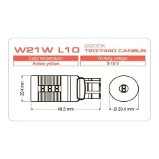 Светодиодная лампа Longlife W21W L10 T20/7440 CANBUS 2200K