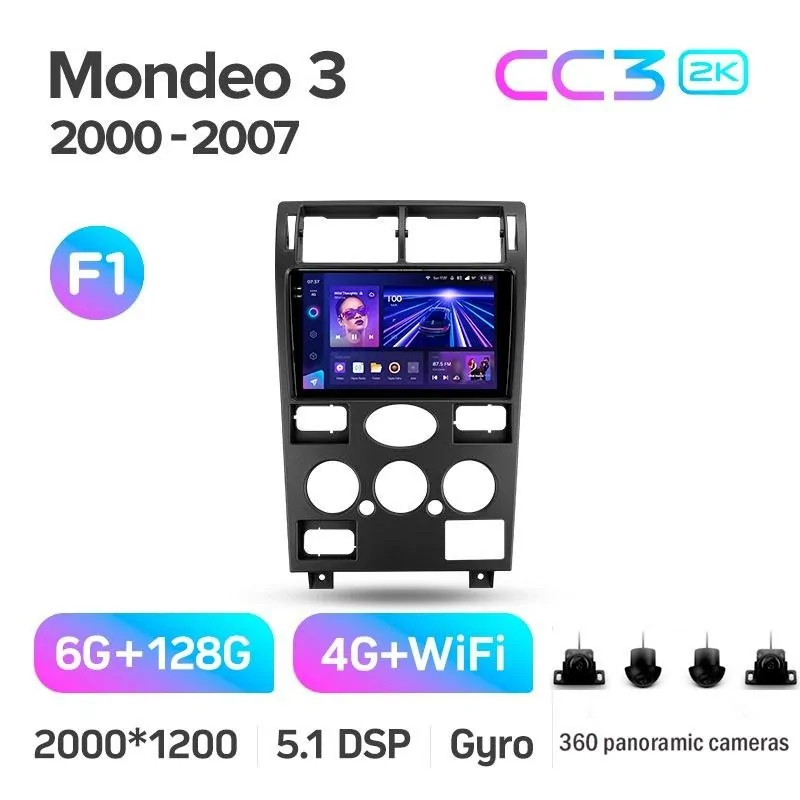 Штатная магнитола Teyes CC3 6+128 Gb с круговым обзором 360 Ford Mondeo 3 2000-2007 (F1) 9
