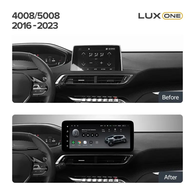 Штатная магнитола Teyes LUX ONE 4+32 Gb Peugeot 4008 5008 2016-2023 12.3