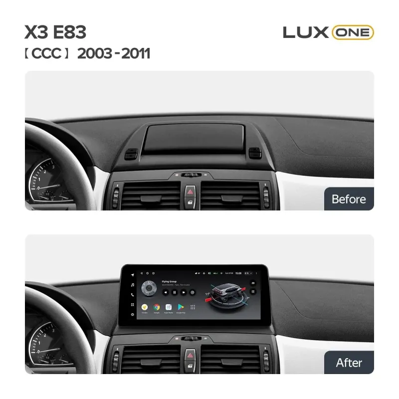 Штатная магнитола Teyes LUX ONE 6+128 Gb BMW X3 E83 CCC (Left hand drive) 2003-2011 12.3