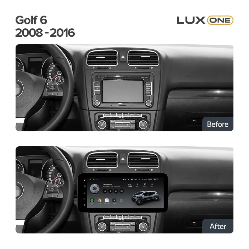 Штатная магнитола Teyes LUX ONE 4+32 Gb Volkswagen Bora Golf 6 Passat Scirocco Sharan Touran For Skoda Octavia Fabia 2 (YJ) 2003-2016 12.3