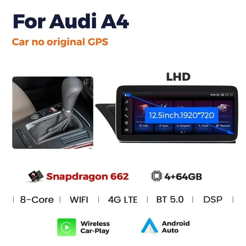 Штатная магнитола Ams Audi A4 2008-2014 /A5 2008-2016 no GPS 4+64Gb 12.3