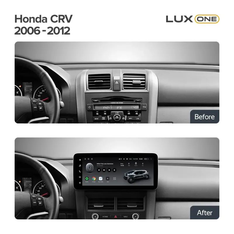 Штатная магнитола Teyes LUX ONE 4+32 Gb Honda CRV CR-V 3 RE 2006-2012 12.3