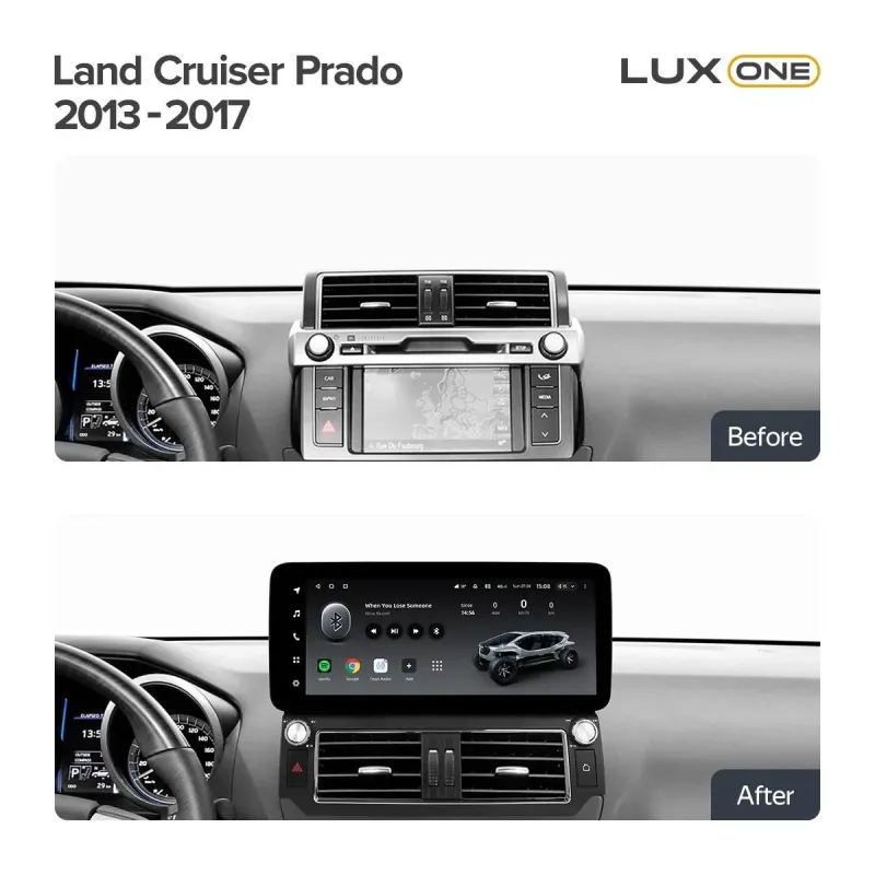 Штатная магнитола Teyes LUX ONE 6+128 Gb Toyota Land Cruiser Prado 150 (F2) 2013-2017 12.3