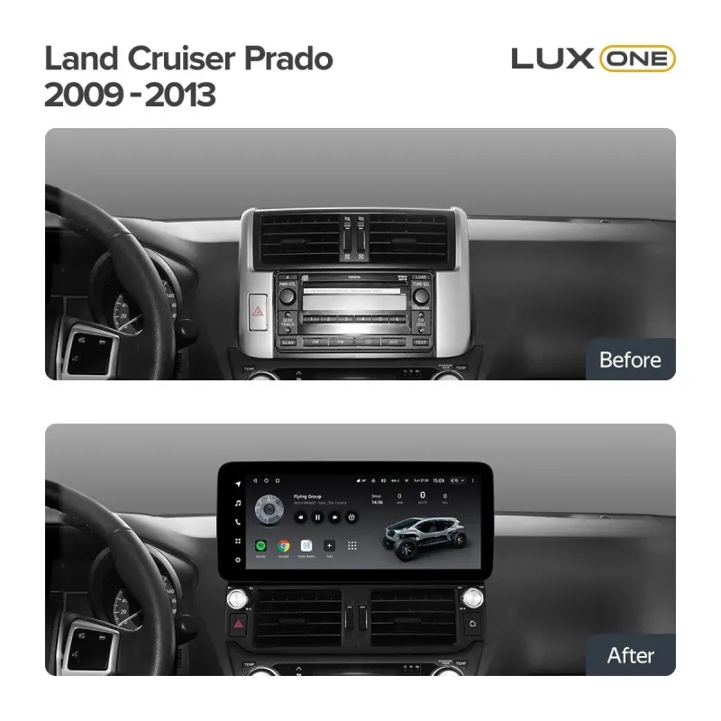 Штатная магнитола Teyes LUX ONE 6+128 Gb Toyota Land Cruiser Prado 150 2009-2013 12.3