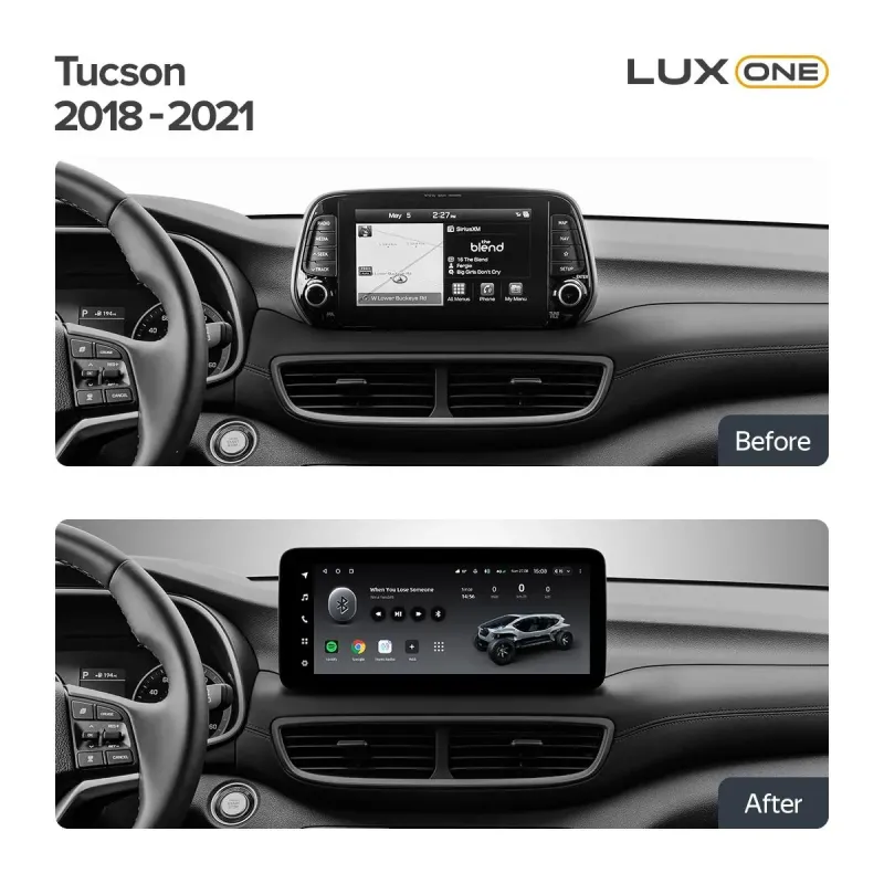 Штатная магнитола Teyes LUX ONE 6+128 Gb Hyundai Tucson (1 Din) 2018-2021 12.3