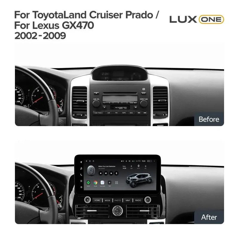 Штатная магнитола с круговым обзором Teyes CC3 6+128 Gb 360 Toyota Land Cruiser Prado 120 3 III For Lexus GX470 GX 470 J120 2002-2009…
