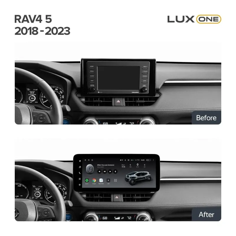 Штатная магнитола с круговым обзором Teyes CC3 6+128 Gb 360 Toyota RAV4 5 XA50 2018-2023 12.3