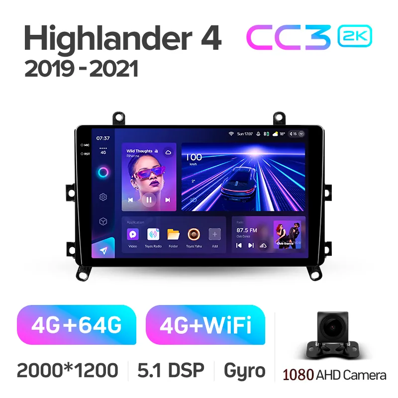 Штатна магнітола Teyes CC3 4+64 Gb Toyota Highlander 4 XU70 2019-2021 9