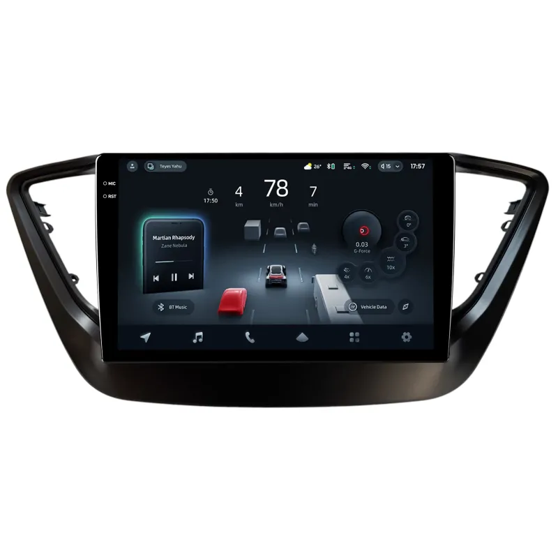 Штатная магнитола Teyes CC4 PRO 8+128 Gb Hyundai Solaris 2 VERNA Accent 2016-2018 Black 9