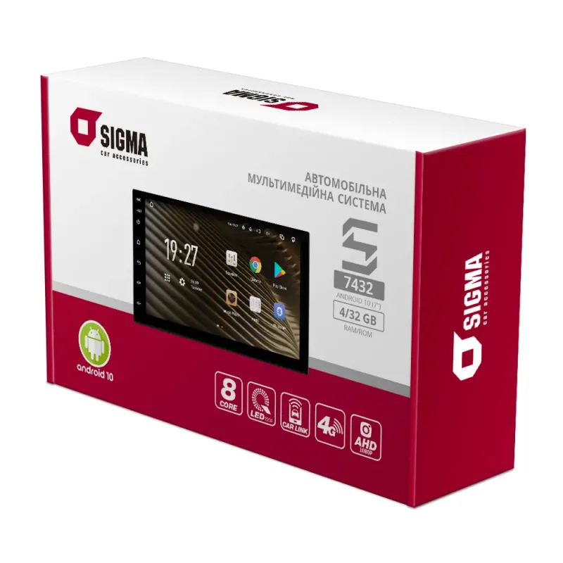 Автомобільна мультимедійна система Sigma S7432 Android 10 4+32 Gb 4G DSP (7