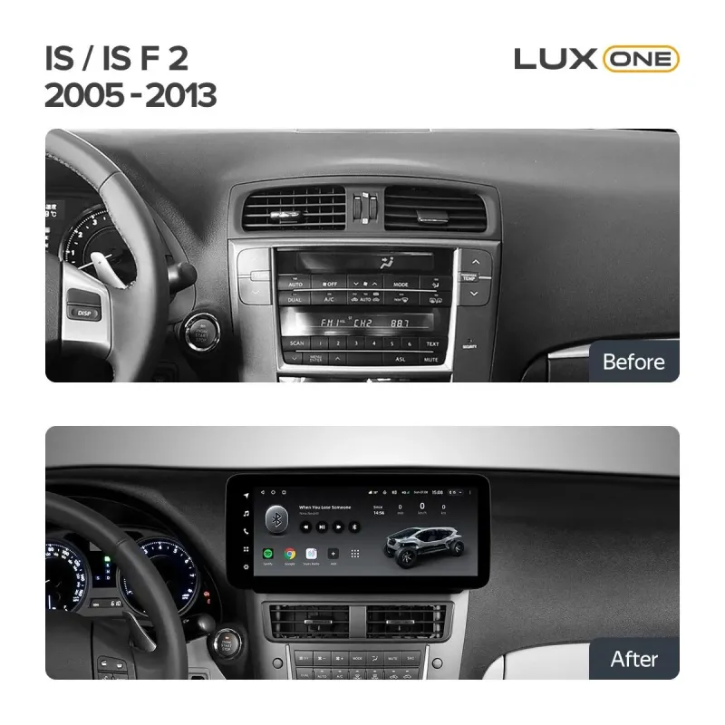 Штатная магнитола с круговым обзором Teyes CC3 6+128 Gb 360 Lexus IS F 200D 220D 250 250C 300 350 350C 2 XE20 2005-2013 12.3