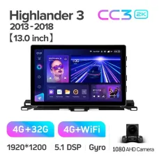 Штатная магнитола Teyes CC3 4+32 Gb Toyota Highlander 3 XU50 2013-2018 13