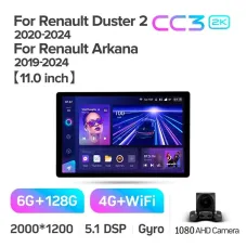 Штатная магнитола Teyes CC3 6+128 Gb Renault Duster HM 2 2020-2023 (F1) 11
