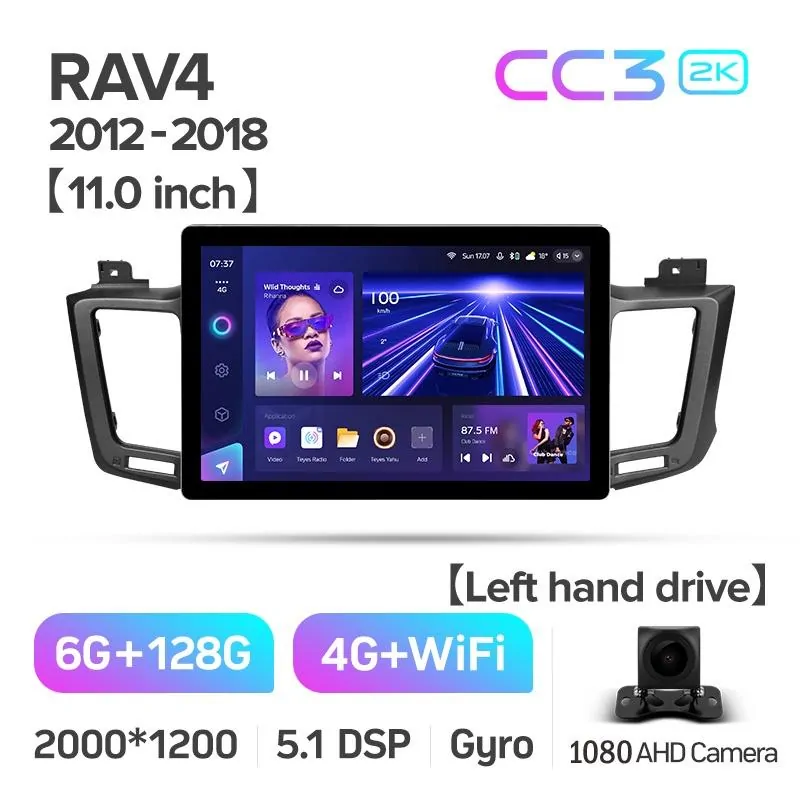 Штатная магнитола Teyes CC3 6+128 Gb Toyota RAV4 4 XA40 5 XA50 2012-2018 11