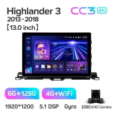 Штатная магнитола Teyes CC3 6+128 Gb Toyota Highlander 3 XU50 2013-2018 13