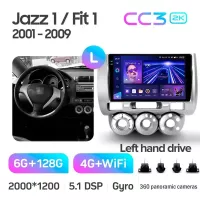 Штатная магнитола Teyes CC3 6+128 Gb с круговым обзором 360 Honda Jazz 1 GD Fit 1 2001 - 2009 9