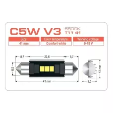 Светодиодная лампа Vision C5W V3 T11 41 5500K