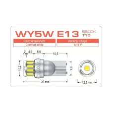 Светодиодная лампа Extreme WY5W E13 T10 5500K