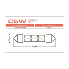 Светодиодная лампа Longlife C5W T11 6000K