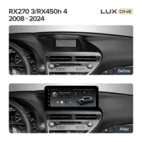 Штатная магнитола Teyes LUX ONE 6+128 Gb Lexus RX270 3 RX450h 3 AL10 2008-2015 RX450h 4 AL20 (C1) 2015-2024 12.3
